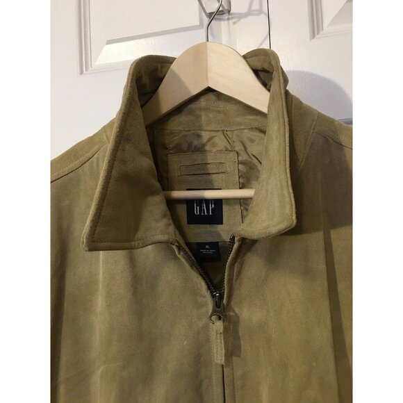 Gap Men's Sz XL TAN‎ 100% Genuine Leather Jacket Heavy - Picture 1 of 11